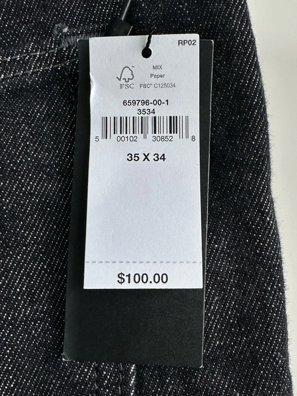 Banana Republic Men’s Black Jeans Slim Fit 35X34 NWT